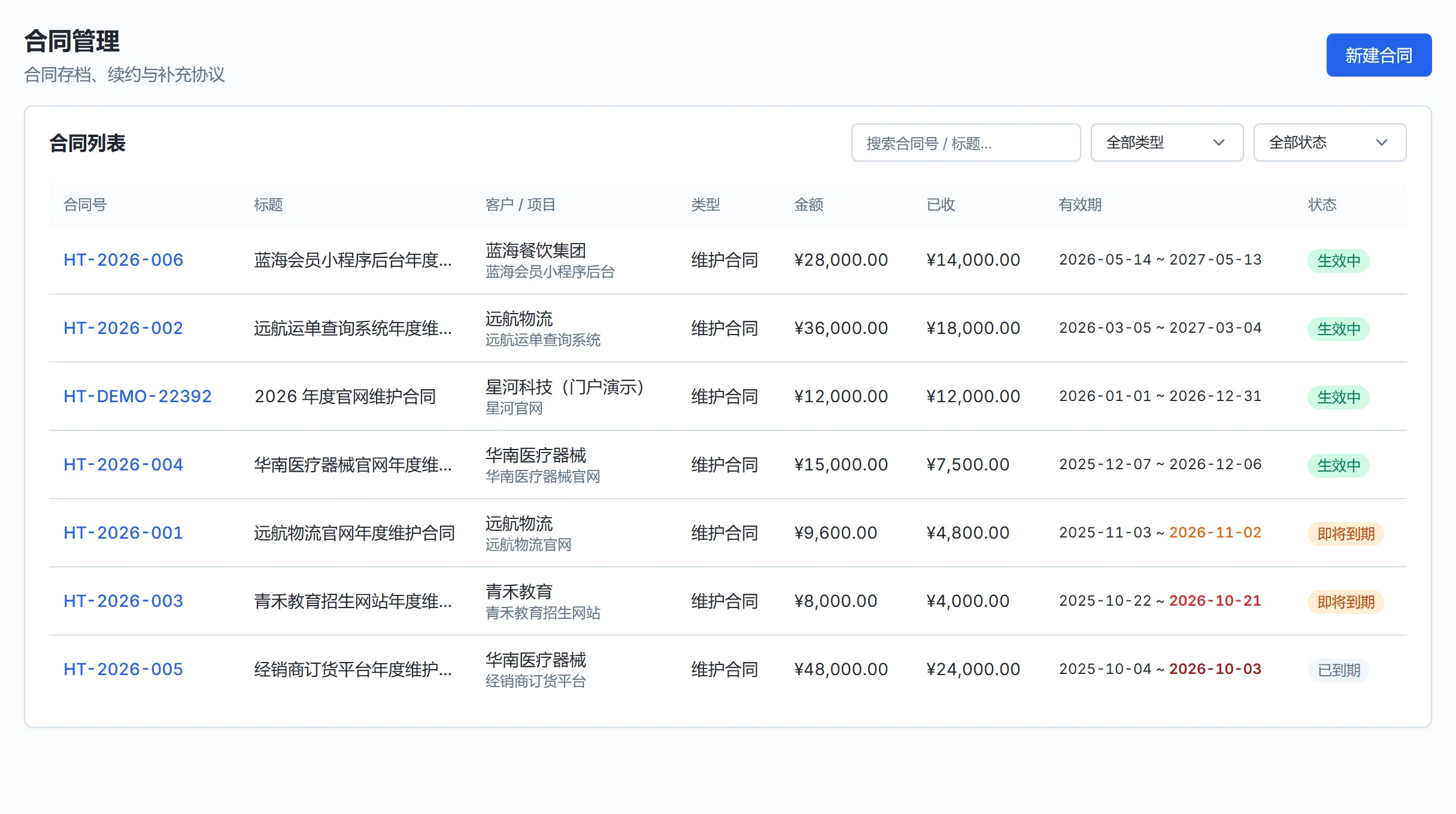 合同管家 screenshot 1